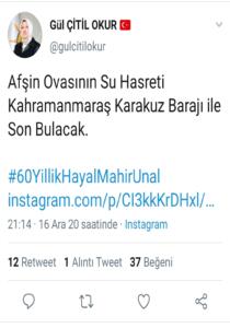 %name Afşin Karakuz Barajıyla Twitterda TT Oldu.